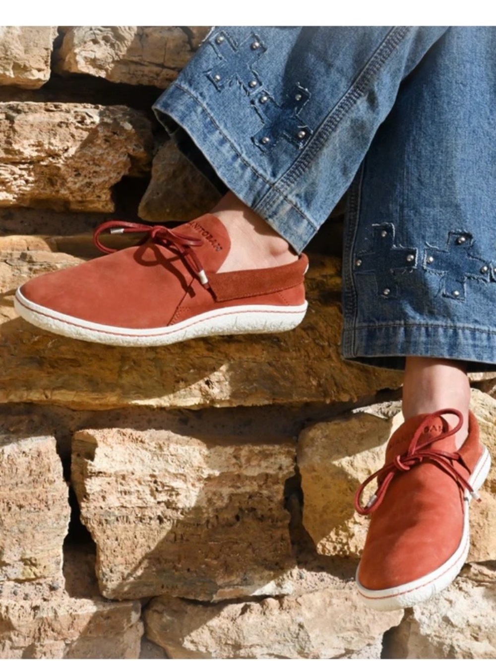 Women's Suede modern Moccasin in red clay
